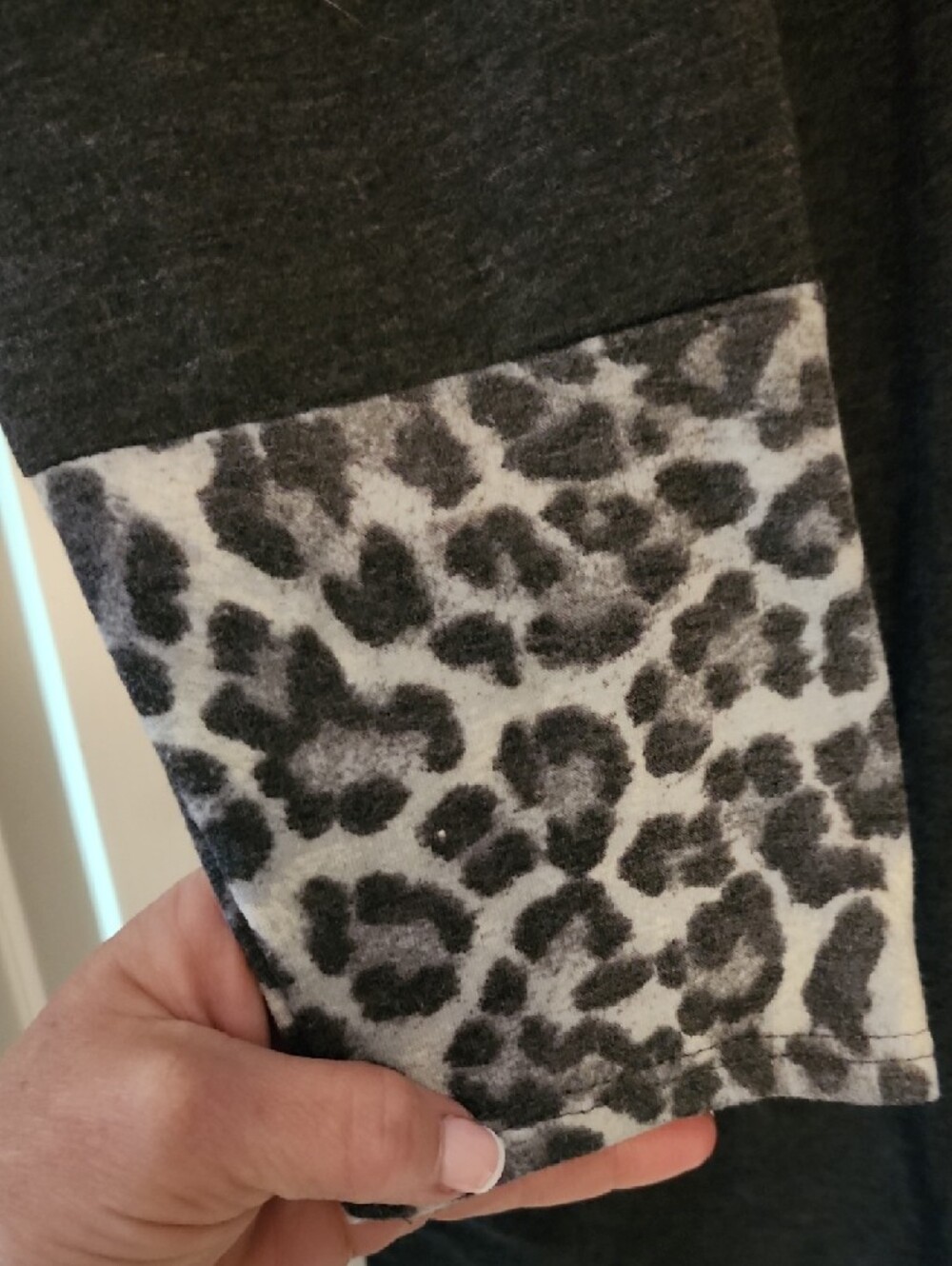 Emerald Black and Gray Leopard Print Top - Picture 4 of 7